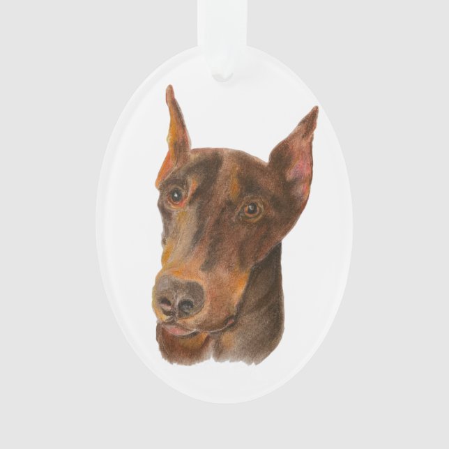 Ornement ovale Doberman Pinscher (devant)