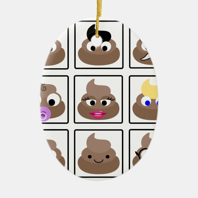 Ornement Ovale En Céramique Afficher plusieurs faces (Devant)