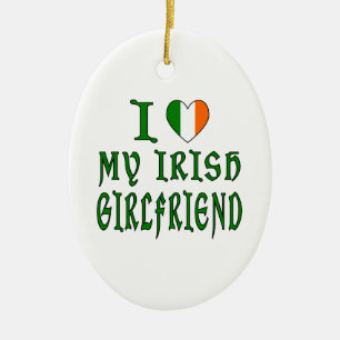 Ornement Ovale En Céramique Aime Petite Amie Irlandaise