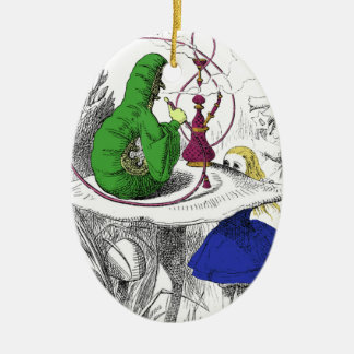 Ornement Ovale En Céramique Alice au pays des merveilles - Caterpillar