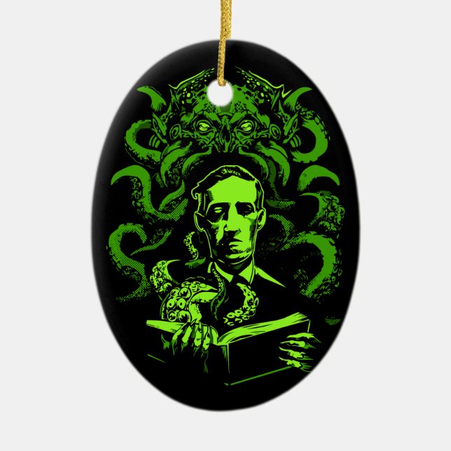 Ornement Ovale En Céramique Amour Cthulhu (Devant)