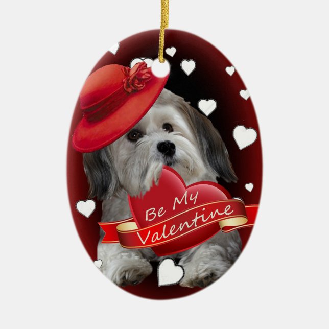 Ornement Ovale En Céramique Amour de Havanese (Devant)