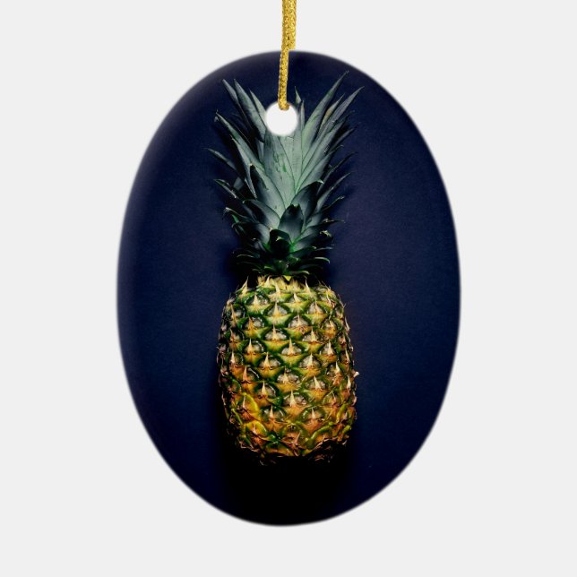 Ornement Ovale En Céramique Ananas (Devant)