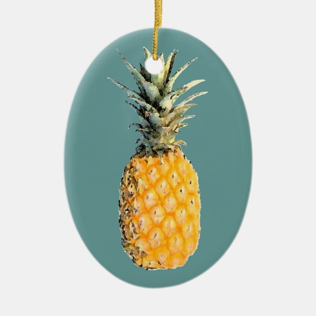 Ornement Ovale En Céramique ananas (Devant)