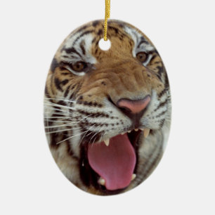 Ornement Ovale En Céramique Année d'ornement de tigre