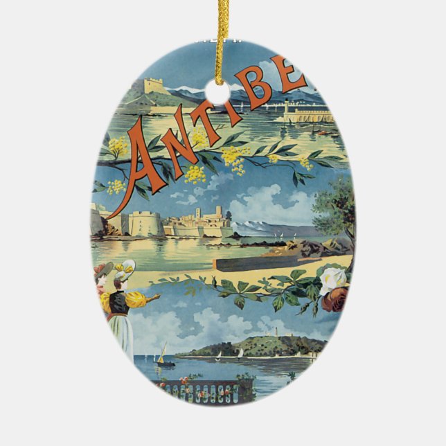 Ornement Ovale En Céramique Antibes (Devant)