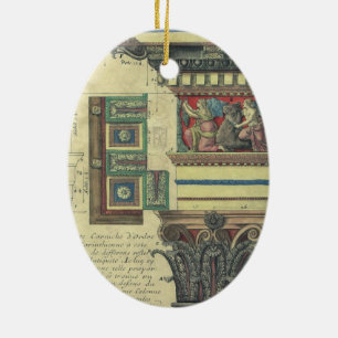 Ornement Ovale En Céramique Architecture vintage, Colonne avec moulage Cornice