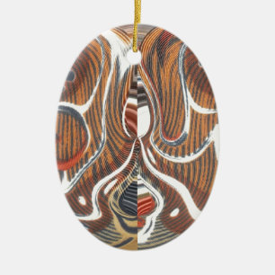 Ornement Ovale En Céramique Art Abstrait africain