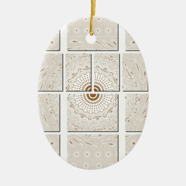 Ornement Ovale En Céramique Art Motif Africain Traditionnel Motif Motif Mosaïq (Devant)