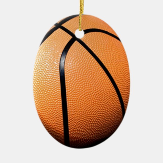 Ornement Ovale En Céramique Basket (Devant)
