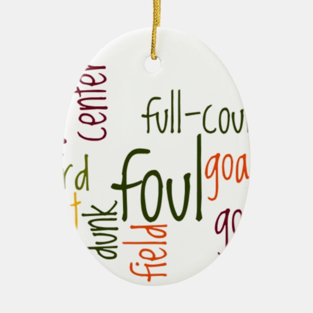 Ornement Ovale En Céramique Basketball Game Beautiful texte extraordinaire cit (Devant)