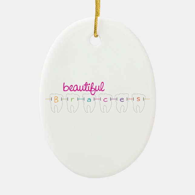 Ornement Ovale En Céramique Beaux croisillons (Devant)