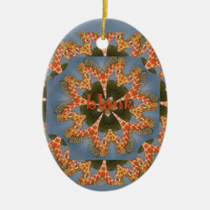 Ornement Ovale En Céramique Belle Giraffe colorée extraordinaire africaine vie