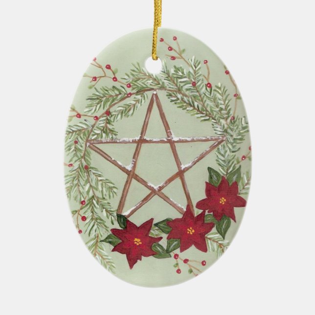 Ornement Ovale En Céramique Bénédiction de Noël (Devant)