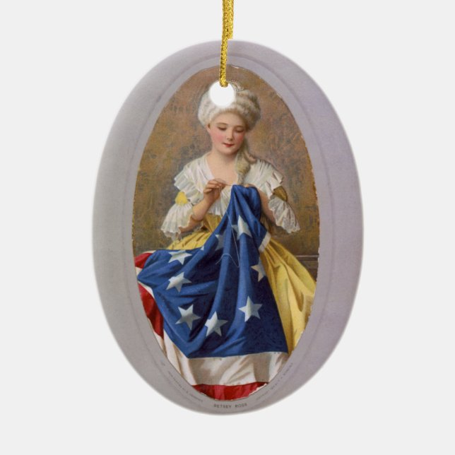 Ornement Ovale En Céramique Betsy Ross, c1908, G. Liebscher (Devant)