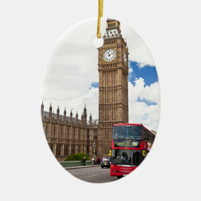 Ornement Ovale En Céramique Big Ben (Devant)
