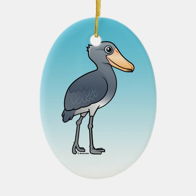Ornement Ovale En Céramique Birdorable Shoebill (Devant)
