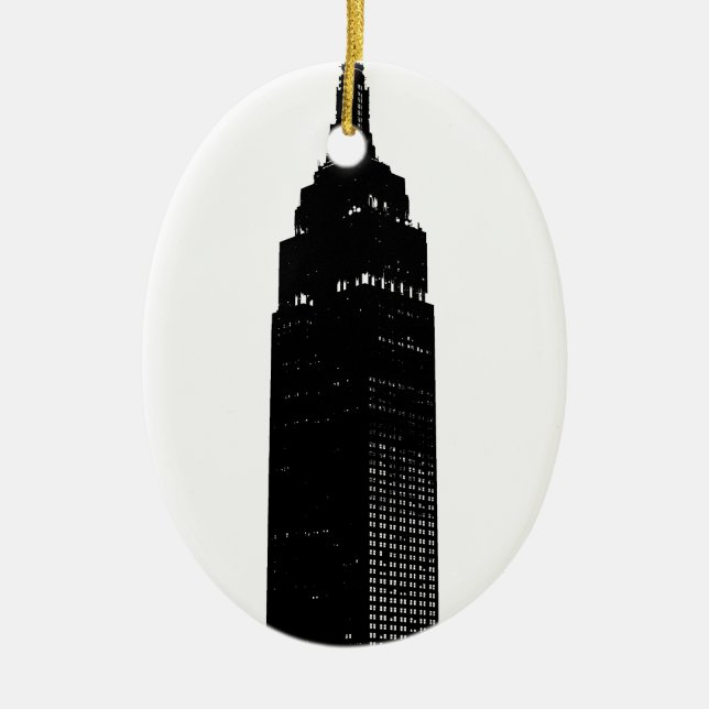 Ornement Ovale En Céramique Black & White Pop Art New York (Devant)