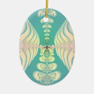 Ornement Ovale En Céramique Blue Fairytale