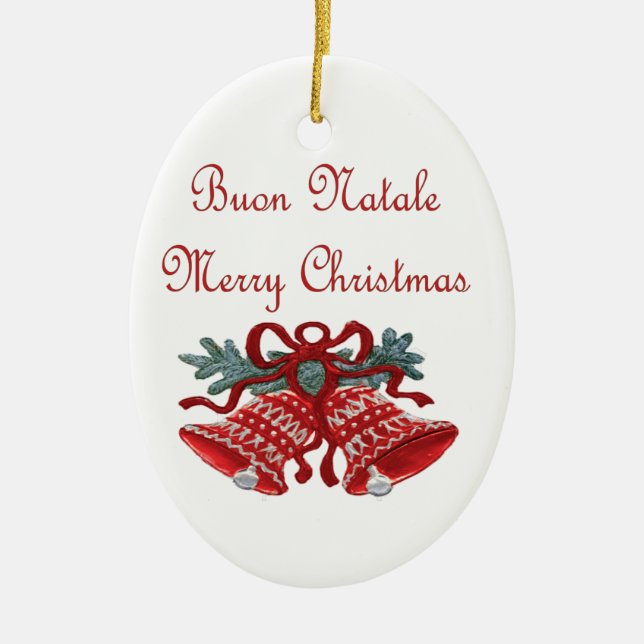 Ornement Ovale En Céramique Buon Natale (Devant)