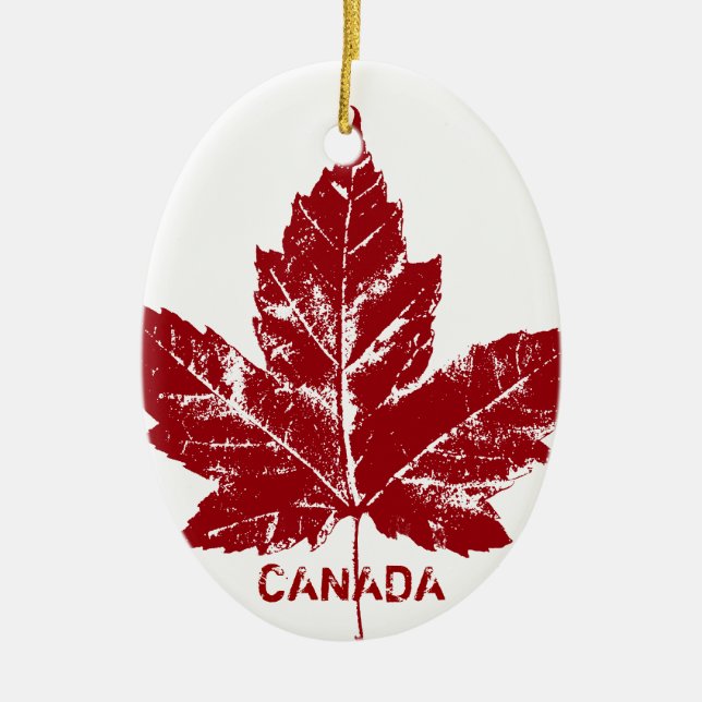 Ornement Ovale En Céramique Cadeau du Canada de souvenir personnalisé par (Devant)