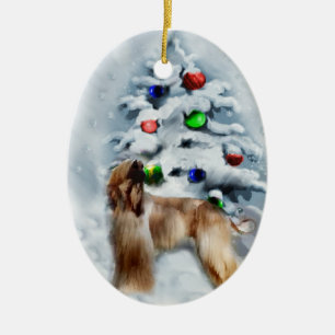 Ornement Ovale En Céramique Cadeaux de Noël de la livre afghane