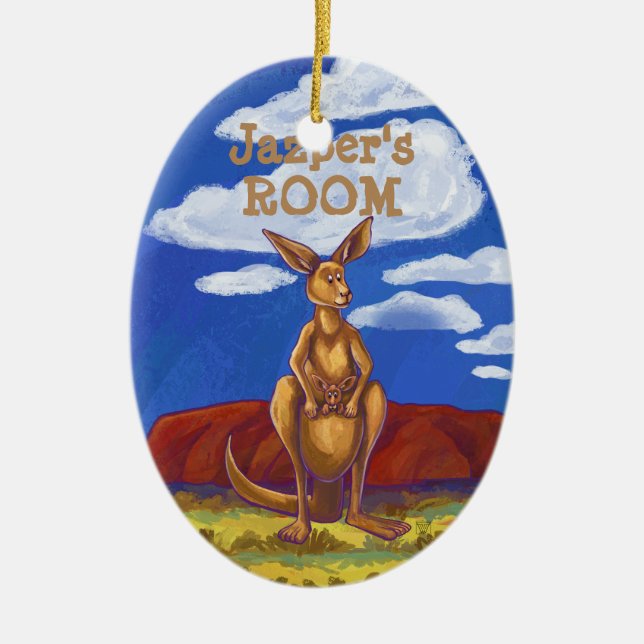 Ornement Ovale En Céramique Cadeaux et accessoires Kangaroo (Devant)