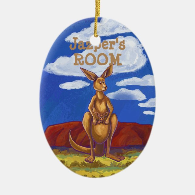 Ornement Ovale En Céramique Cadeaux et accessoires Kangaroo (Devant)