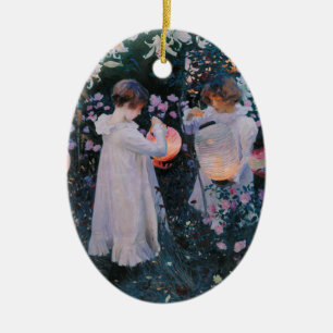 Ornement Ovale En Céramique Carnation Lily Lily Rose John Singer Sargent Art