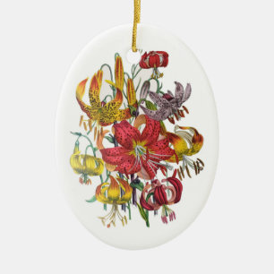 Ornement Ovale En Céramique Carnaval des fleurs