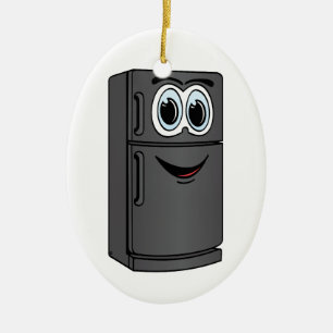 Ornement Ovale En Céramique Carton du réfrigérateur noir