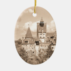 Ornement Ovale En Céramique Château de Dracula en Transylvanie, Roumanie