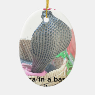 Ornement Ovale En Céramique Cobra dans le panier Imprimer