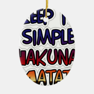 Ornement Ovale En Céramique Conserver Simple Hakuna Matata Art Print