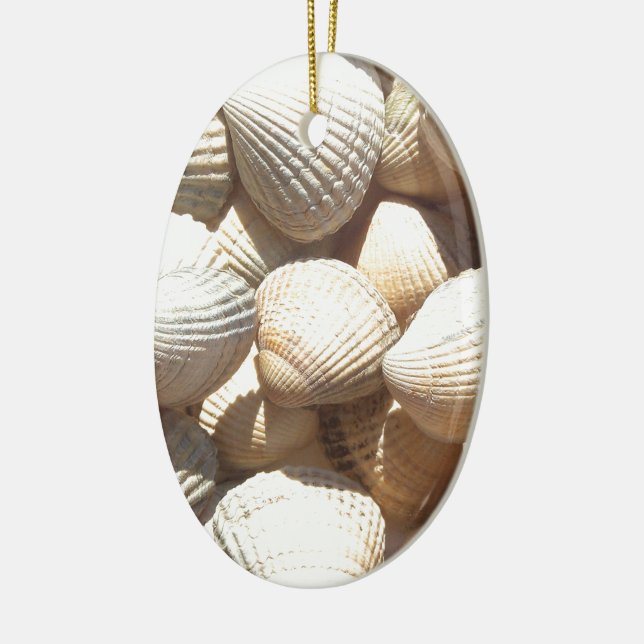 Ornement Ovale En Céramique Coquillages (Gauche)
