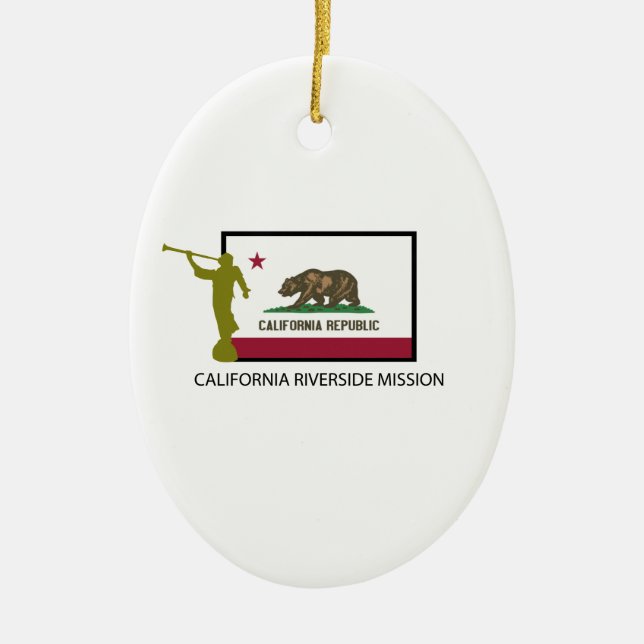 ORNEMENT OVALE EN CÉRAMIQUE CTR DE LA MISSION LDS DE RIVE DE LA CALIFORNIE (Devant)