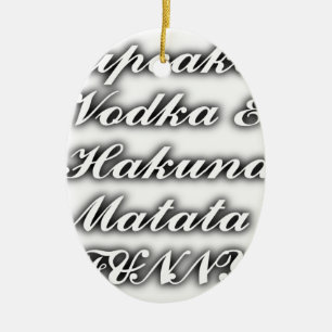 Ornement Ovale En Céramique Cupcakes Vodka Hakuna Matata FUNNY