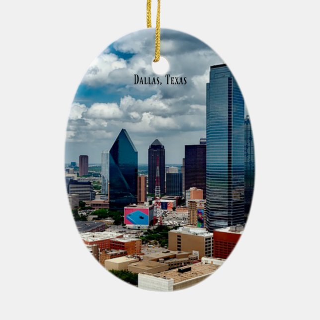 Ornement Ovale En Céramique Dallas, Texas (Dos)
