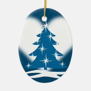 Ornement Ovale En Céramique Décor d'hiver personnalisé