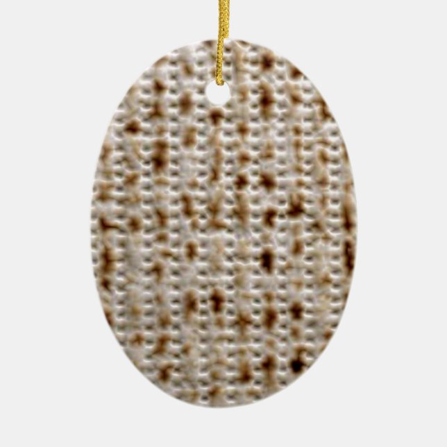 ORNEMENT OVALE EN CÉRAMIQUE DESSINS DE MATZO POUR L'ESCALADE (Devant)