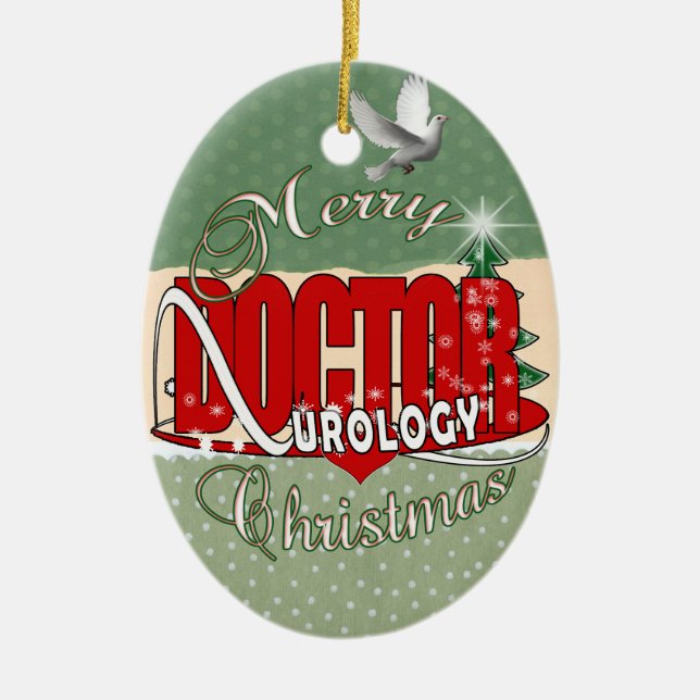 ORNEMENT OVALE EN CÉRAMIQUE DOCTEUR UROLOGY UROLOGIST DE NOËL (Devant)