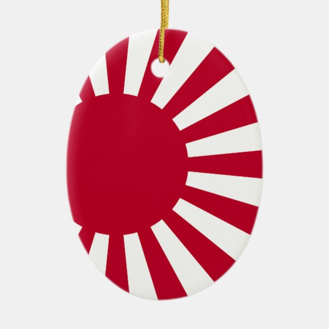 Ornement Ovale En Céramique Drapeau naval du Japon - drapeau japonais de (Devant)