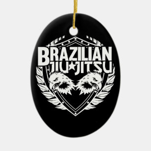 Ornement Ovale En Céramique Emblème brésilien du Jiu Jitsu
