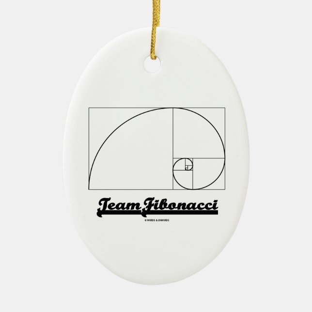 Ornement Ovale En Céramique Équipe Fibonacci (spirale de Fibonacci) (Devant)