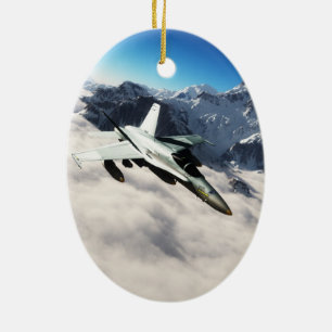 Ornement Ovale En Céramique F 18 Hornet