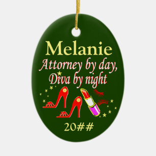 ORNEMENT OVALE EN CÉRAMIQUE FESTIVE PERSONNALISÉE ET DATÉE ORNAMENT D'AVOCAT