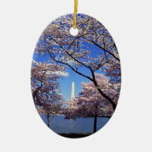 Ornement Ovale En Céramique Fleurs de cerisier dans DC de Washington