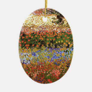 Ornement Ovale En Céramique Flower Garden, Vincent van Gogh.