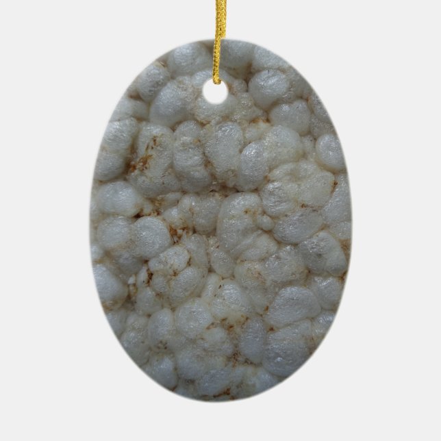 Ornement Ovale En Céramique Gâteau de riz, Alimentation saine, Snack blanc (Devant)