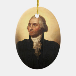 Ornement Ovale En Céramique George Washington